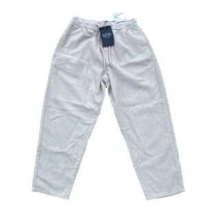 boohooMAN Corduroy Pants Men’s 30R Beige Drawstring Straight Leg NWT Casual